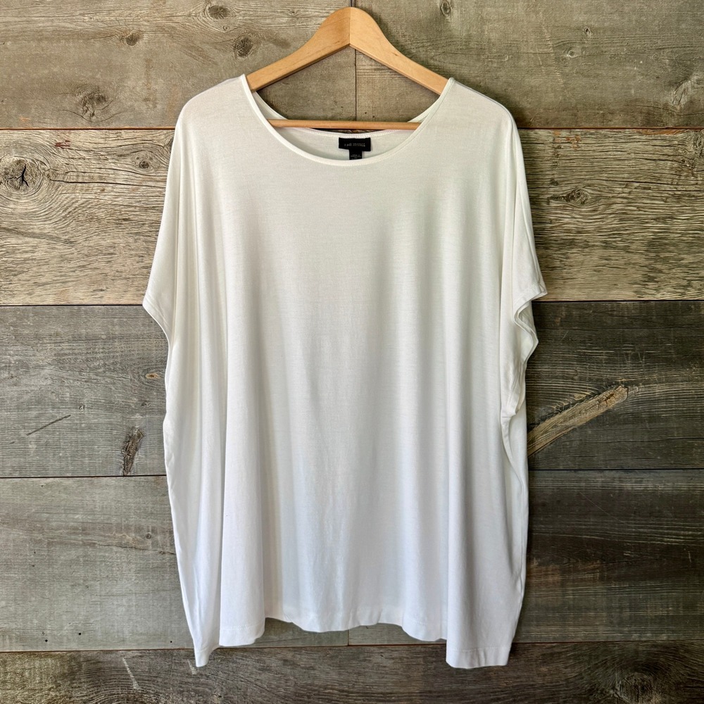 J. Jill Wearever Dolman Top 4X White Basics Stretch Flowy Minimalist Lagenlook